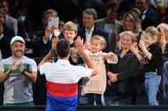 Novak Djokovic with kids Stefan and Tara